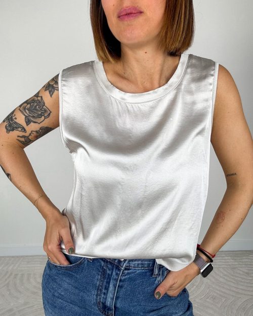 Top Satin Avorio