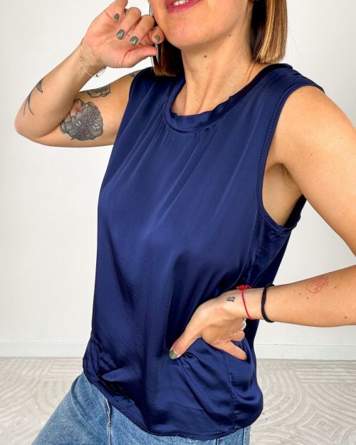 Top Satin Navy