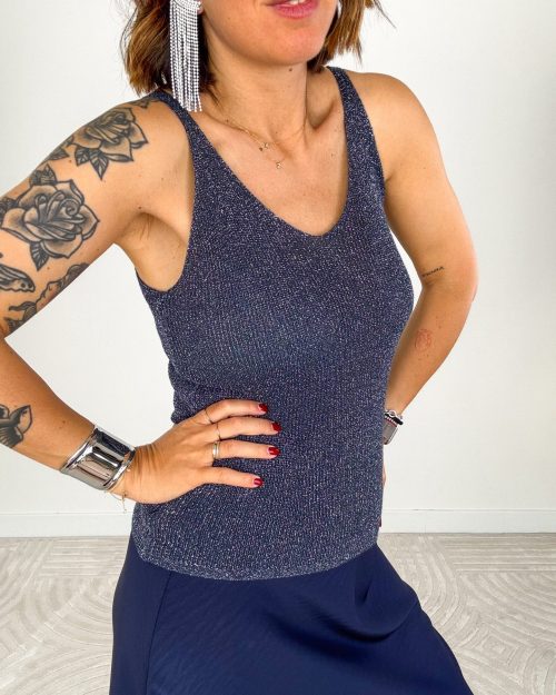Top Lurex Navy