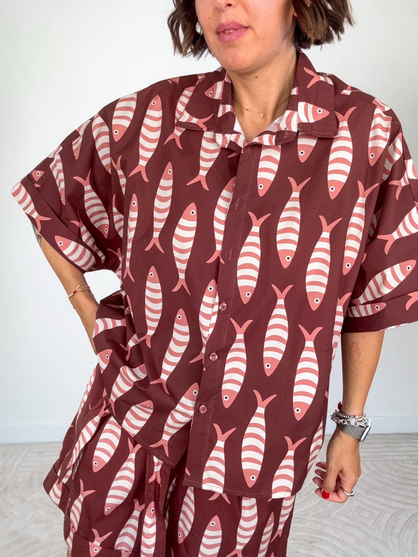 Camicia Sardina Cioccolato - immagine 2