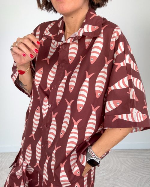 Camicia Sardina Cioccolato